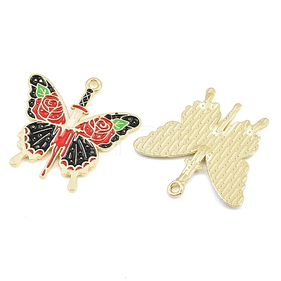 Alloy with Black Enamel Pendants AL-CBA2919-02G-02-1