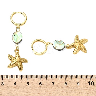 Ocean 304 Stainless Steel and Paua Shell Dangle Earrings EJEW-JE07109-02-1