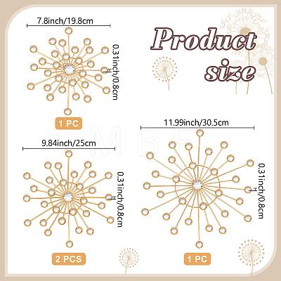 4Pcs Iron & Acrylic Wall Decorations AJEW-WH0871-55G-1