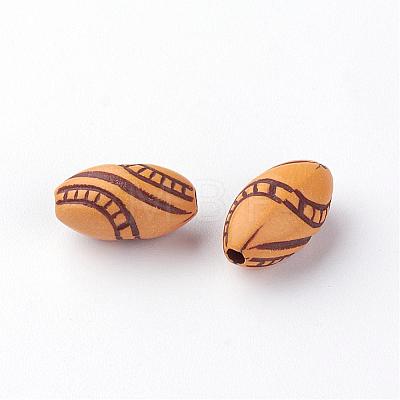 Imitation Wood Acrylic Beads SACR-Q186-21-1