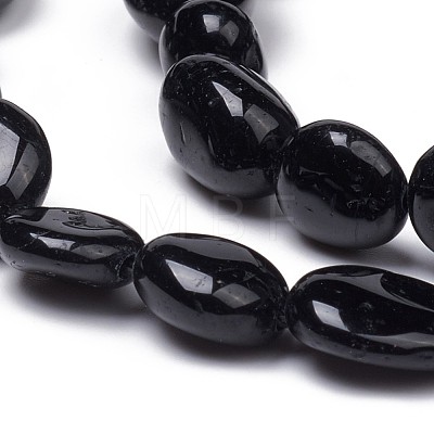 Natural Black Tourmaline Beads Strands X-G-L493-51-1