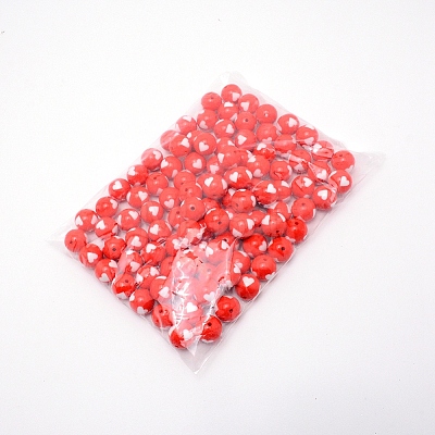 Opaque Acrylic Beads SACR-WH0002-12B-1