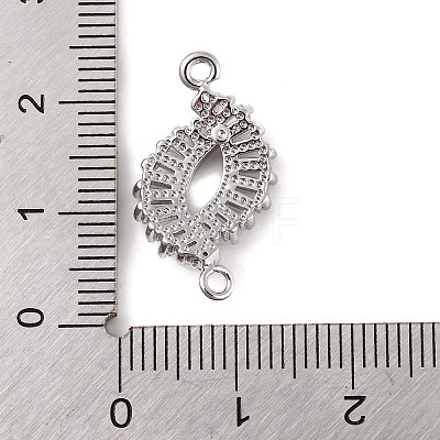 Brass Pave Clear Cubic Zirconia Connector Charms KK-S389-34P-1