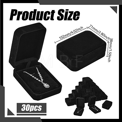 30Pcs Rectangle Velvet Big Pendant Display Boxes CON-GO0001-22-1