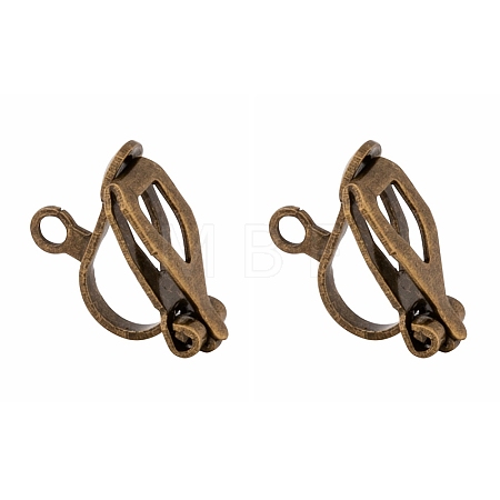 Brass Clip-on Earring Findings X-EC109-NFAB-1