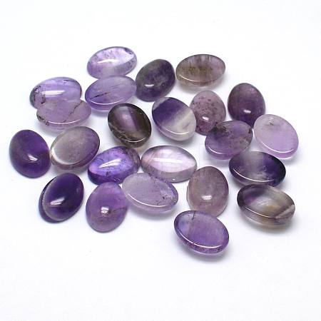 Natural Amethyst Gemstone Oval Cabochons G-J329-13-6x8mm-1
