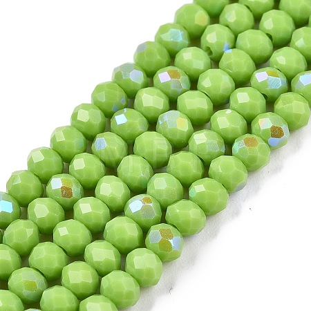 Electroplate Opaque Solid Color Glass Beads Strands EGLA-A044-P3mm-L30-1