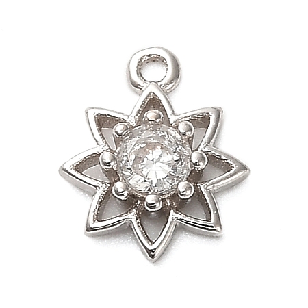 925 Sterling Silver Clear Cubic Zirconia 8-Pointed Star Charms STER-U009-06P-1
