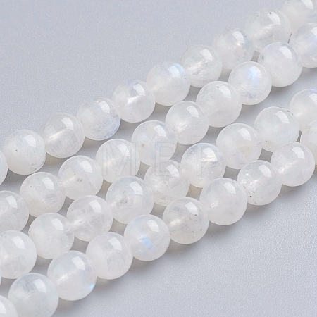 Natural Rainbow Moonstone Beads Strands G-G212-6mm-37-1