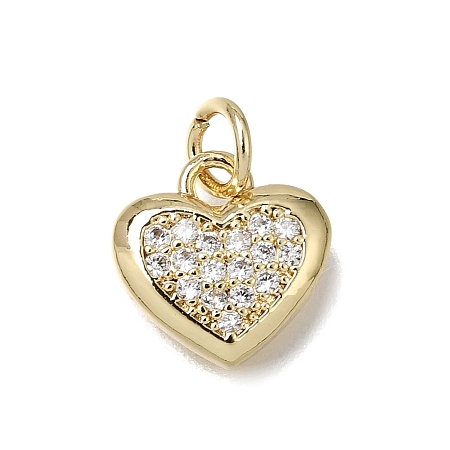 Brass Micro Pave Clear Cubic Zirconia Charms CU-L001-19G-07-1