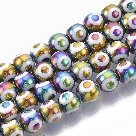 Electroplate Glass Beads Strands EGLA-T012-02G-8MM-1