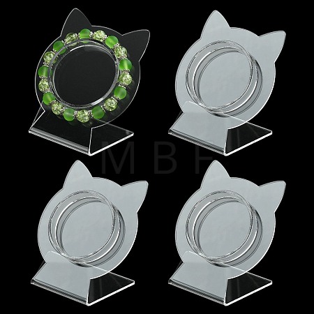 4Pcs Clear Acrylic Slant Back Single Bracelet Bangle Display Stands AC-FS5191-01A-1