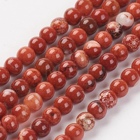 Natural Brecciated Jasper Bead Strand X-G-G680-42-1