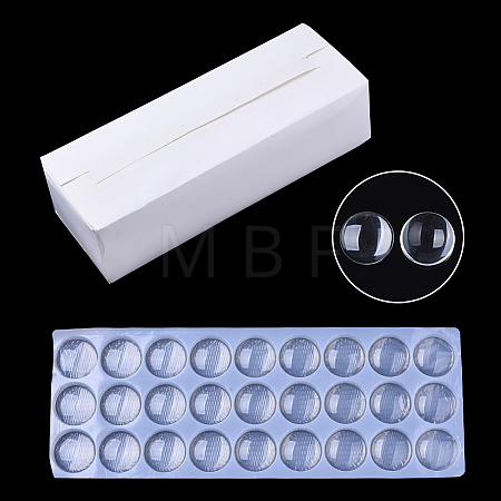 Transparent Glass Cabochons GGLA-R026-35mm-B-1