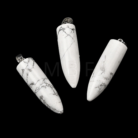 Natural Howlite Pointed Pendants G-F820-12A-1