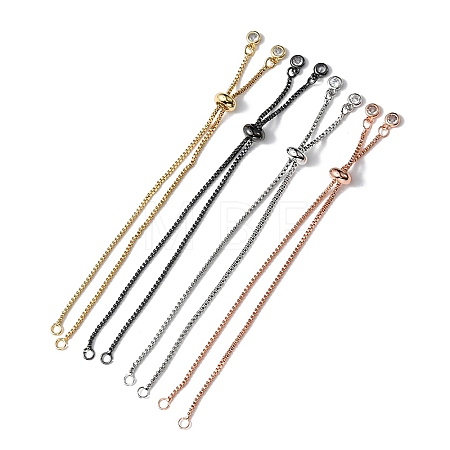 4Pcs 4 Colors Brass Box Chain Bracelet Making KK-YW0001-45-1
