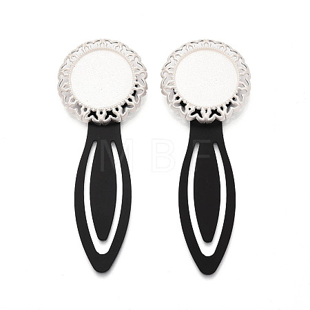 Alloy & Iron Bookmark Cabochon Settings PALLOY-N184-07S-1