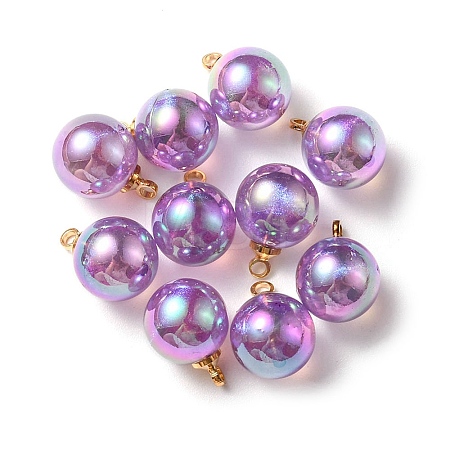 10Pcs UV Plating Acrylic Pendants FIND-YW0002-05A-1