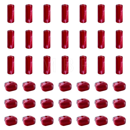 90Pcs 2 Styles Opaque Acrylic Imitation Gemstone Beads OACR-TA0005-14B-1
