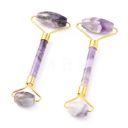 Natural Amethyst Brass Face Massager MRMJ-G009-47G-1