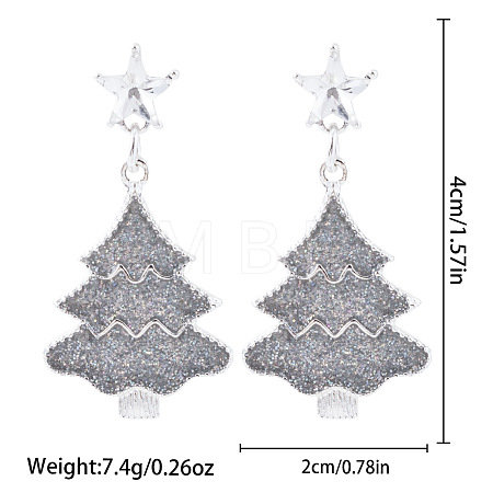 Christmas Alloy Dangle Stud Earrings FS-WG10992-07-1