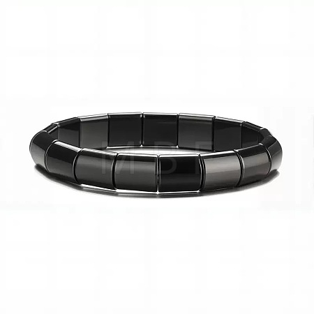 Synthetic Non-magnetic Hematite Beads Stretch Bracelets for Men PZ7053-9-1