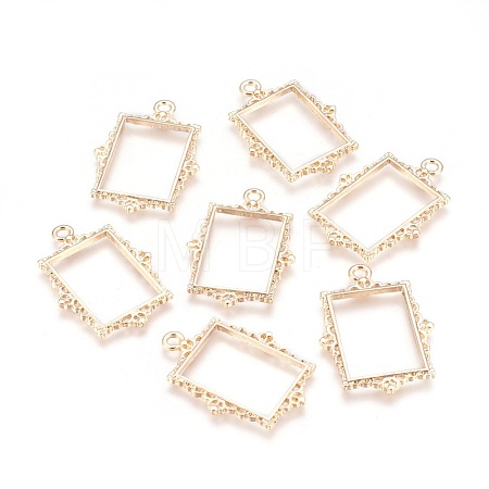 Rack Plating Alloy Open Back Bezel Pendants X-PALLOY-Q351-08KCG-FF-1