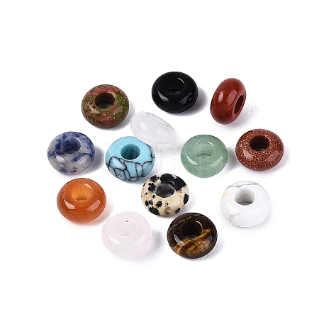 Natural & Synthetic Mixed Gemstone European Beads G-Q602-04-1