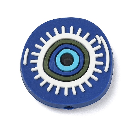 Evil Eye Theme Silicone Beads SL-CBACE28-03F-1
