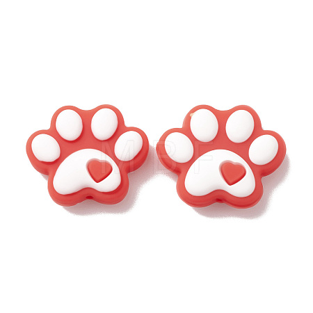 Dog Paw Print Food Grade Eco-Friendly Silicone Beads SIL-K002-01A-1
