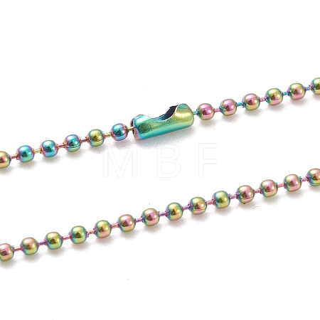 Ion Plating(IP) 304 Stainless Steel Ball Chain Necklaces NJEW-L149-B01-M-1