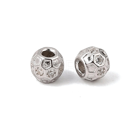 925 Sterling Silver Micro Pave Clear Cubic Zirconia Beads SE-CBAF1B2-05P-1
