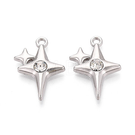 Rack Plating Alloy Crystal Rhinestone Pendants PALLOY-T091-37P-1
