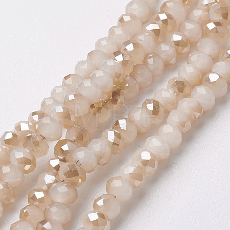 Electroplate Glass Beads Strands EGLA-F124-HR-A01-1