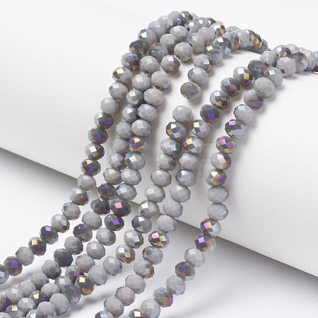 Electroplate Opaque Glass Beads Strands EGLA-A034-P8mm-F15-1