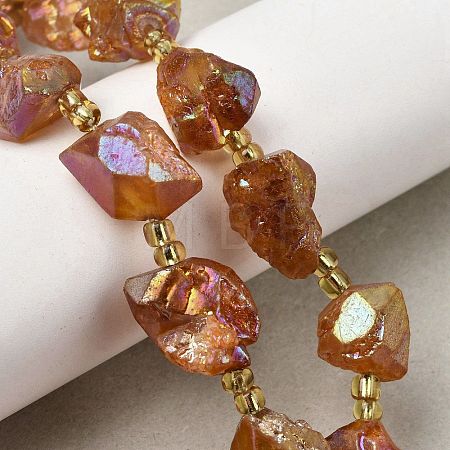 Electroplated Raw Rough Natural Amethyst Beads Strands G-Z131-J02-05-1