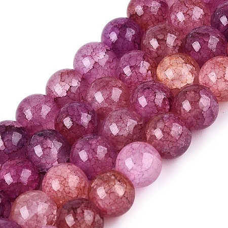 Baking Paint Crackle Glass Beads Strands GLAA-Q106-03A-08-1