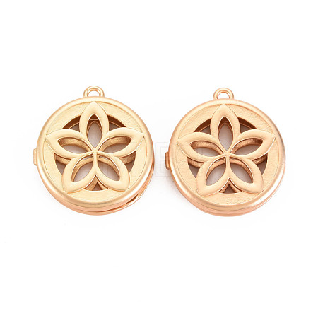 Brass Locket Pendants KK-N330-02-1