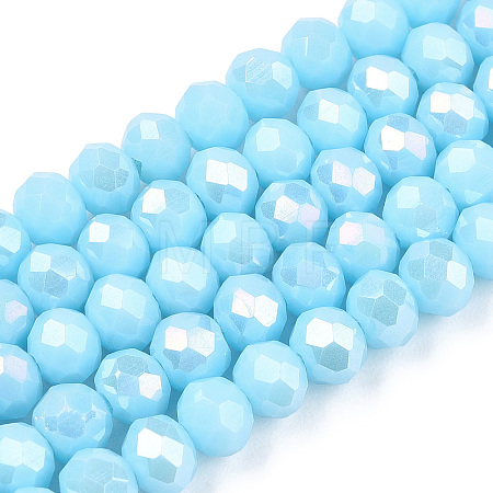 Electroplate Glass Beads Strands EGLA-A034-P10mm-B14-1