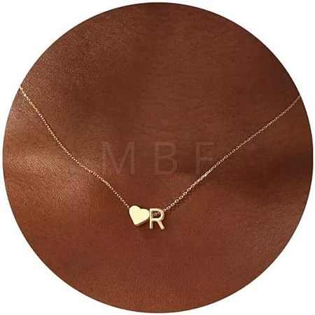 Simple Style Adjustable 316L Surgical Stainless Steel Heart and Initial Pendant Necklaces for Women WG95AEF-18-1