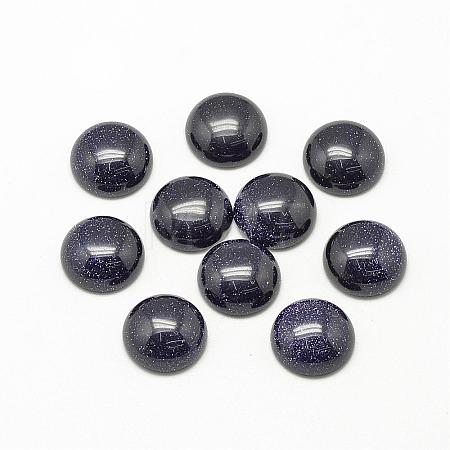 Synthetic Blue Goldstone Cabochons G-R416-8mm-34-1