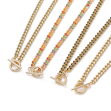 Brass Curb Chain Necklaces NJEW-JN03097-1