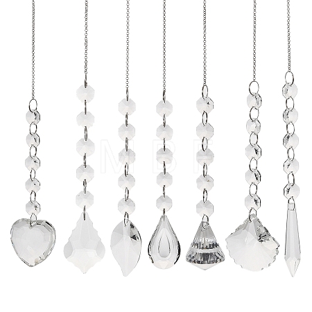 Quartz Crystal Pendant Decorations HJEW-M007-05D-P-1