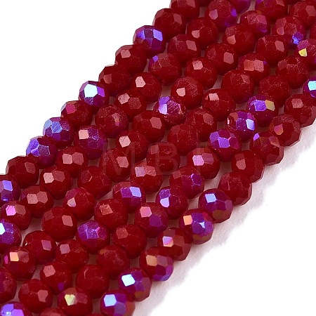 Electroplate Opaque Solid Color Glass Beads Strands LS-EGLA-A044-P1mm-L02-1