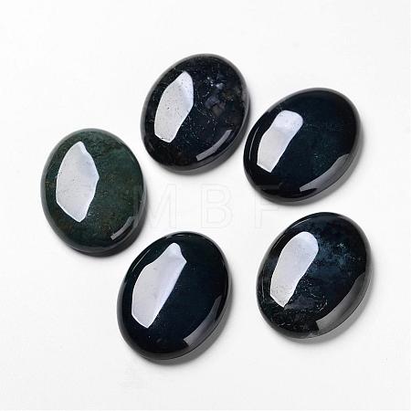 Natural Moss Agate Cabochons G-F296-09-30x40mm-1