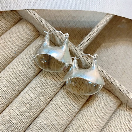 Alloy & Resin Hoop Earrings WGFA774-02-1
