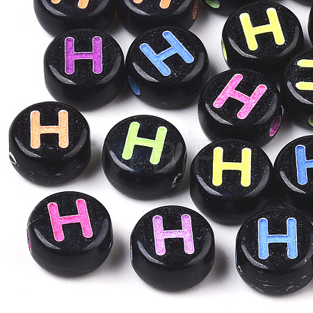 Opaque Black Acrylic Beads MACR-N008-17H-1