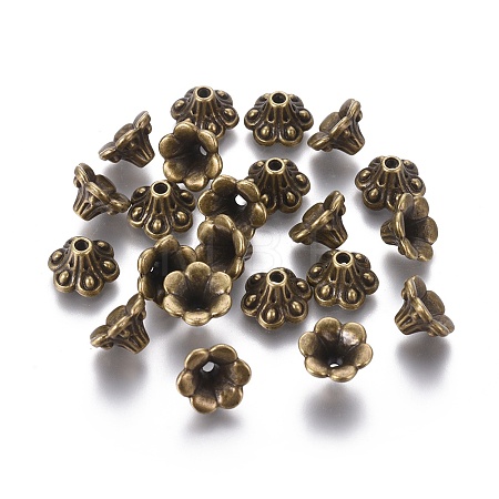 Tibetan Style Bell Filigree Bead Caps TIBE-A23845-AB-FF-1
