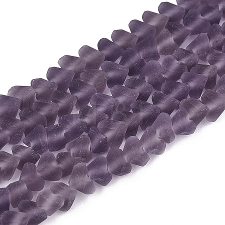 Frosted Transparent Glass Beads Strands GLAA-N016-4mm-02-1