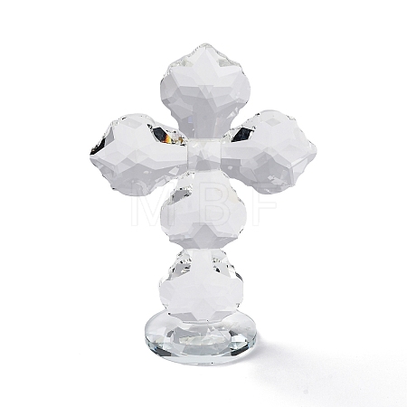Natural Quartz Crystal Cross Figurines AJEW-H154-01B-1